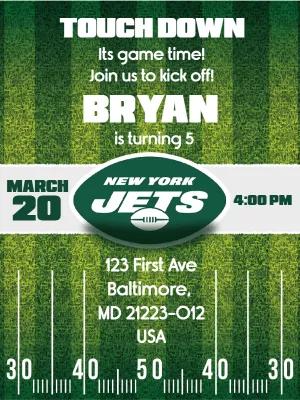 New York Jets Football Birthday Invitation to Edit Online