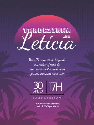 Convite de Aniversário Tardezinha com Pôr do Sol para Editar