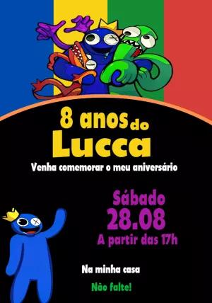 Convite de Aniversário Rainbow Friends para Editar Online