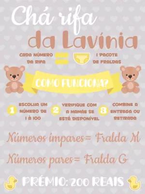 Convite Chá Rifa Ursinho: Crie seu Convite Editável Online