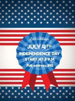 Patriotic 4th of July Invitation Template to Edit Online