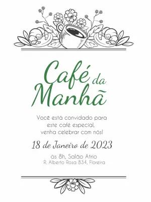 Convite Café da Manhã Floral para Editar Online