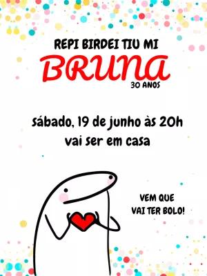 Convite de Aniversário Flork Meme Engraçado para Editar