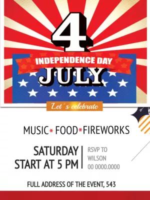 Editable 4th of July Party Invitation to Customize Online