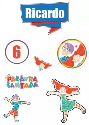 Topo de Bolo Palavra Cantada para Aniversário para Editar