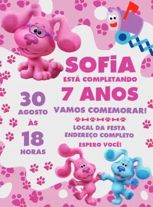 Convite As Pistas de Blue Rosa para Aniversário Editável Online