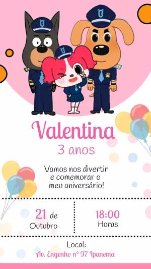 Convite Aniversário Detetive Labrador para Editar Online