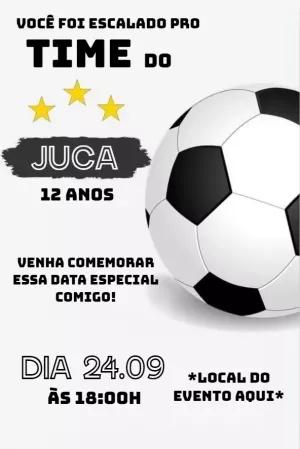Convite de Aniversário Futebol Estilo Craque para Editar Online