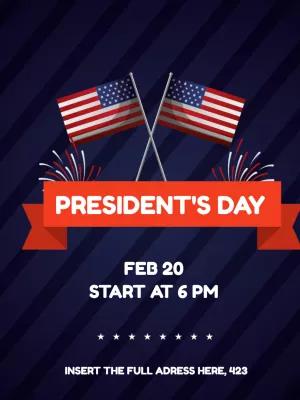 President's Day Invitation with Flags to Edit Online