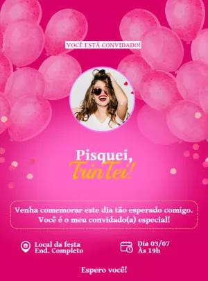 Convite Aniversário Trintei com Foto para Editar Online
