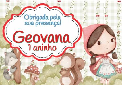 Cartão de Agradecimento Chapeuzinho Vermelho para Editar