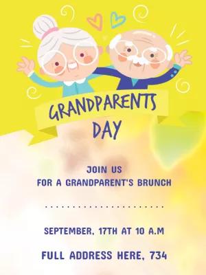 Grandparents Day Invitation with Cute Characters to Edit Online