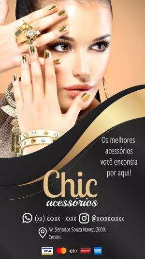Cartão de Visita Loja de Acessórios Elegante para Editar