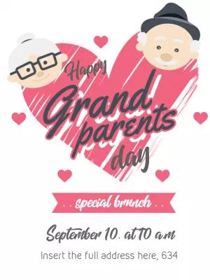 Grandparents Day Invitation with Cute Illustrations to Edit