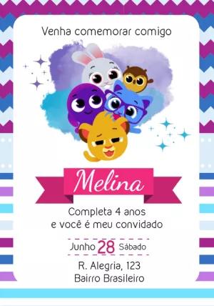 Convite de Aniversário Bolofofos para Editar Online