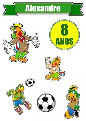 Topo de Bolo Zé Carioca Aniversário Editável para Imprimir