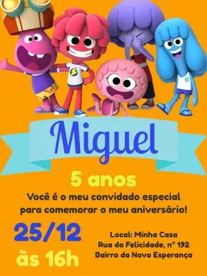 Convite Aniversário Jelly Jamm com Personagens para Editar Online