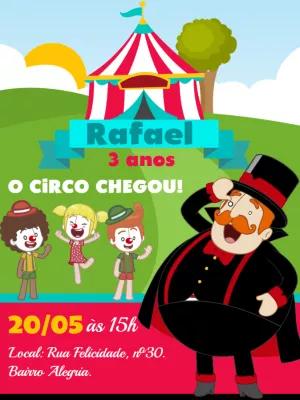 Convite Aniversário Circo do Bita para Editar Online