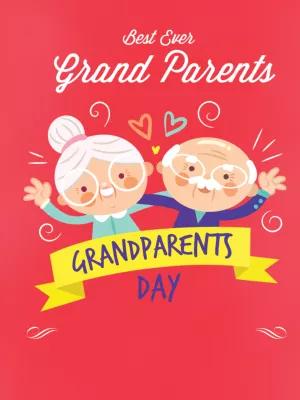 Grandparent's Day Card with Cute Couple to Edit Online