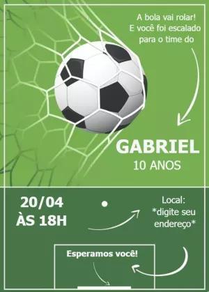 Convite de Aniversário Futebol para Editar Online
