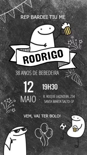 Convite de Aniversário Flork Boteco para Editar Online