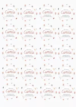 Tag de Aniversário Floral para Editar e Imprimir Online