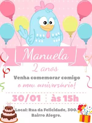Convite Aniversário Galinha Pintadinha Candy Color para Editar