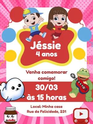 Convite Aniversário Luccas Neto com Aventureiros para Editar
