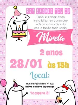 Convite Aniversário Flork Meme Divertido para Editar Online