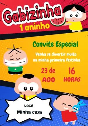 Convite de Aniversário Turma da Mônica Toy para Editar Online