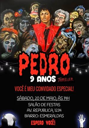 Convite Aniversário Michael Jackson Thriller Editável Online