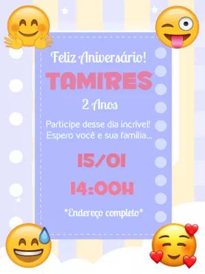 Convite de Aniversário Emoji Divertido para Editar Online