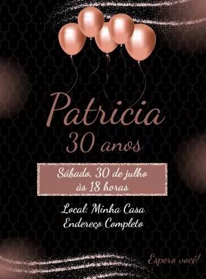 Convite de Aniversário Rose Gold Elegante para Editar Online