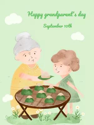 Grandparent's Day Card with Illustration to Edit Online