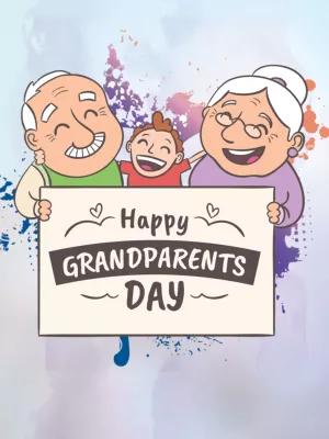 Grandparents' Day Card with Illustration to Edit Online