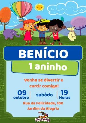 Convite 3 Palavrinhas para Aniversário Editável Online