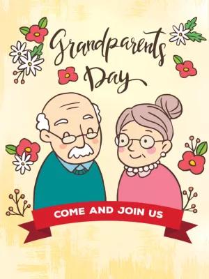Grandparents' Day Invitation with Cute Couple to Edit Online