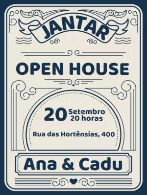 Convite Open House Vintage para Editar e Imprimir