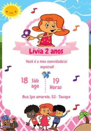 Convite Aniversário 3 Palavrinhas para Editar Online