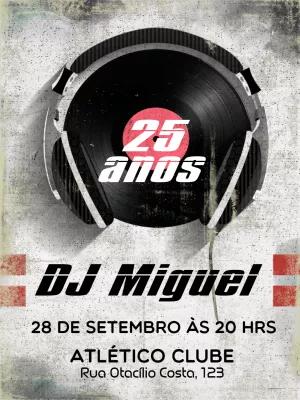 Convite de Aniversário DJ com Vinil para Editar Online