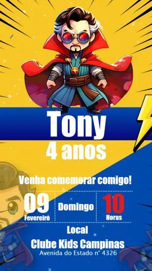 Convite Aniversário Doutor Estranho para Editar Online