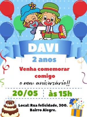 Convite de Aniversário Patati Patatá para Editar Online