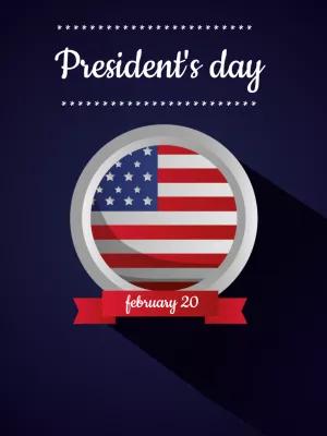 President's Day Post with US Flag to Edit Online