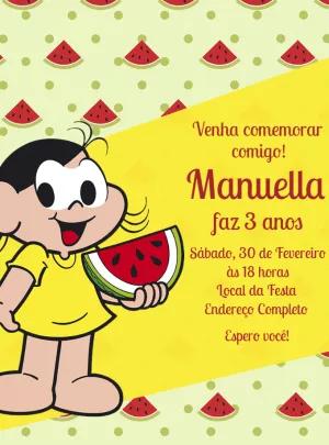 Convite de Aniversário Magali com Melancia para Editar Online