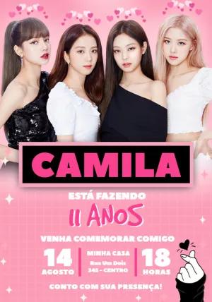 Convite de Aniversário Blackpink para Editar Online