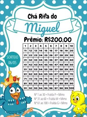 Chá Rifa Galinha Pintadinha com Personagens para Editar Online