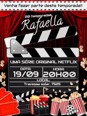 Convite Aniversário Netflix Estilo Série para Editar Online