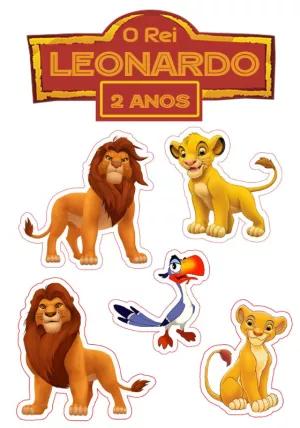 Topo de Bolo O Rei Leão com Personagens para Editar e Imprimir