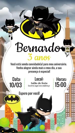 Convite de Aniversário Batman Toy para Editar Online