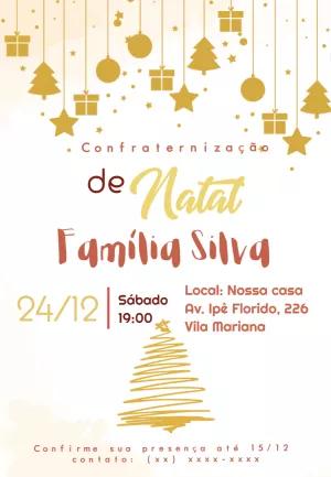 Convite de Natal Elegante Dourado para Editar Online